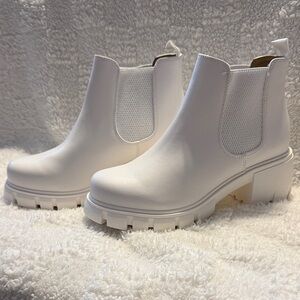 Soda White Ankle Boots